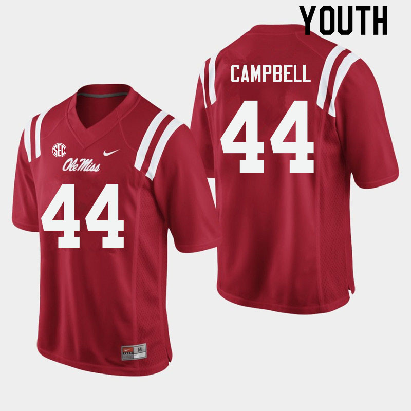 Youth #44 Chance Campbell Ole Miss Rebels College Football Jerseys Sale-Red